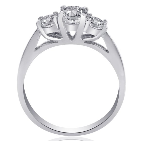 0.85 Ct. tw. Diamond Three Stone Engagement Ring - Picture 3 of 4